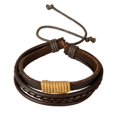 thumbnail image 2 of EHJRE Mens Women Multi Strand PU Cowboy Adjustable Bracelet - Brown, 2 of 9