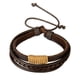 thumbnail image 2 of Cómoda de cordón de cuero PU con lazo ajustable con cordón marrón Hugo Pulsera trenzada ajustable, 2 of 9