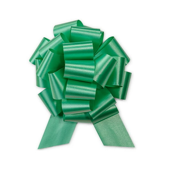 5.5" Emerald Green Flora Satin Pull Bow (20 Loops) - 1 Bow