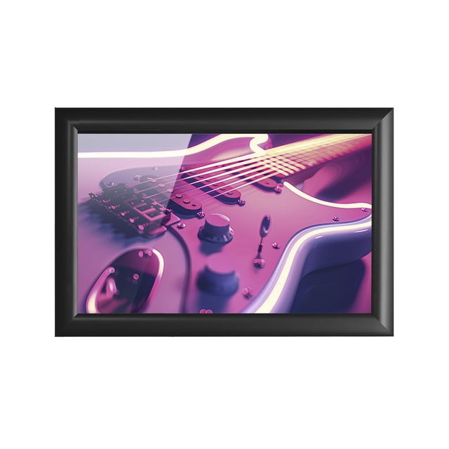 Cuadro Decorativo 89x59 cm Guitarra Papel Metálico Textura Brillante
