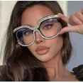 thumbnail image 3 of Crystal Clear Rhinestone Bling Glasses | Trendy Eyewear Fashion Frames for a Stylish Look, 3 of 4