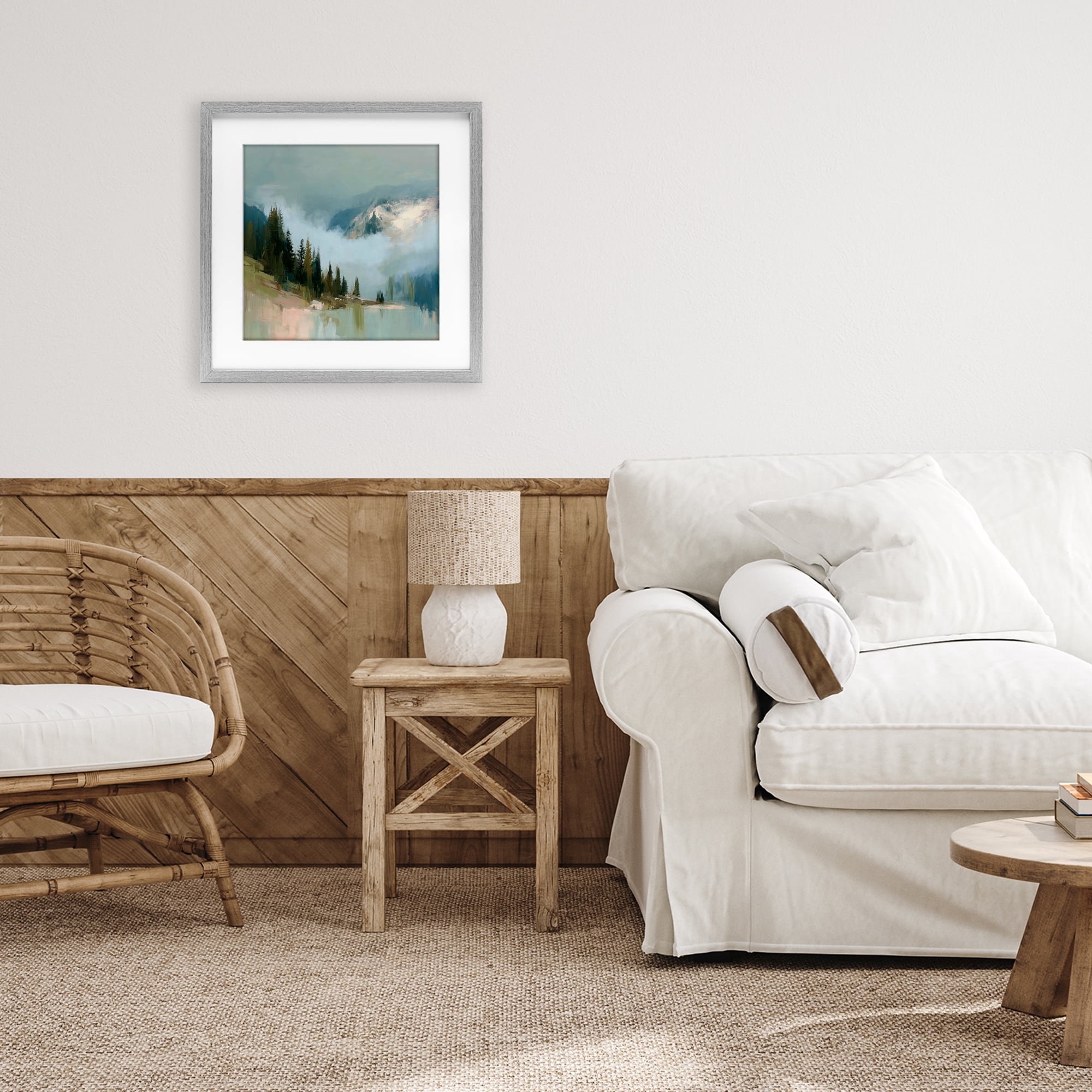 Stupell Industries Fog On The Mountains Gray Framed Print Under Glass, design by Kim Curinga
