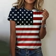 thumbnail image 2 of GERsome 4th of July T Shirts for Women Short Sleeve Patriotic Pullover Tops Casual American Flag Shirts Crewneck Loose-Fit Blouses S-2XL, 2 of 5