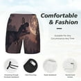 thumbnail image 5 of Lsque Mens Swim Trunks Dinosaur Moonlit Forest Pattern - Bathing Suit Compression Liner - Beach Swim Shorts Swimwear - (S-3XL) - Stretch Quick Dry -Medium, 5 of 9