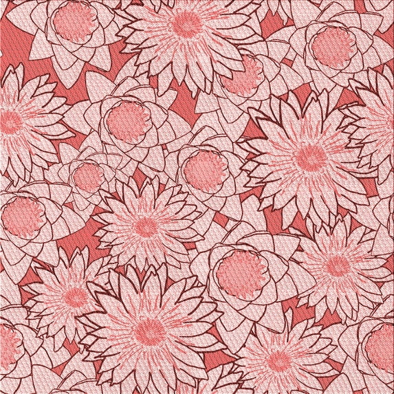 Ahgly Company Machine Washable Indoor Square Transitional Red Area Rugs, 8' Square