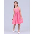 thumbnail image 5 of Manyakai Kids Sleeveless Flower Girl Dress V-Neck Ruched Chiffon Wedding Party Formal Ball Gown Hot Pink 12, 5 of 7