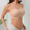thumbnail image 4 of Strapless Bras for Women Non-Slip Seamless Padded Bandeau Bra Wireless Convertible Tube Top Bralette Everyday Tshirt Bra Invisible Bralette Jelly Bras for Women Supportive Push Up Bra Light Pink M, 4 of 5