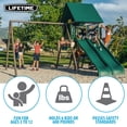 thumbnail image 5 of Lifetime Big Stuff Two-Slide Swing Set with Spider Swing Unisex Child´s, 2 Swings, Green/Tan, 5 of 16