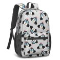 thumbnail image 2 of Police and Star White Pattern 17" School Backpacks for Teens,Waterproof Oxford Fabric,S-Shape Padded Straps for School,Travel,Hiking,Camping, 2 of 6