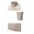 thumbnail image 6 of Iugvhana Men's Slim Turtleneck Sweater Ribbed Knitted High Neck Pullover Sweaters Casual Solid Long Sleeve Top Beige XXL, 6 of 6