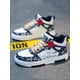 thumbnail image 4 of [Random Design] Large Size Men's Sports High-Top Sneakers, Four Seasons, Blue/White/Multicolor, Leather Splice, Flat Shoes, Walking Shoes, High-Top, C, 4 of 5