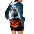 thumbnail image 7 of Taqqpue Halloween Print Hoodie Dress for Women Ghost Pumpkin Witch Mini Dresses Halloween Costume Long Sleeve Outfit Cosplay Halloween Party Dress with Pockets, 7 of 7