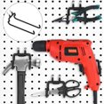 thumbnail image 3 of 10 Pieces Pegboard Hooks Pegboard Drill Holder Pegboard Double Power Tool Black Pegboard Flat Utility Hook Peg Board Organization Accessory for Workbe, 3 of 5