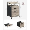 thumbnail image 2 of CQAOE Mobile File Cabinet with Wheels, 2 Drawer Filing Cabinet with Open Storage Shelf for A4 & Letter Size Hanging Files, Modern Heather Greige & Ink Black, Home Office Storage Organizer, 2 of 9