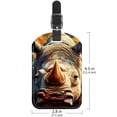 thumbnail image 6 of Square 2Pack PU Leather Abstract Rhinoceros Cruise Luggage Tag with Privacy Cover and Name ID Tag for Travel Handbags Backpacks Luggage Tags, 6 of 6