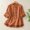Orange, variant on Aobny Summer Tops Women Beige Button Down Shirt Cotton Elbow-Length V-Neck Casual Tops for Women