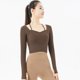 thumbnail image 5 of Camisas de Yoga de manga larga para mujer, camiseta holgada, Top corto, ropa deportiva para gimnasio, ropa deportiva, ropa de entrenamiento para mujer, 5 of 5