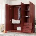 thumbnail image 2 of Woodpeckers Furniture and Mattress 61"Wide Armoire Wardrobe Closet For Hanging With 3 Drawers & Shelves, 2 of 7