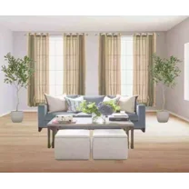 1 Piece Window Curtain MG Silky Shiny Faux Silk Solid Sand Taupe Semi Transparent 6 Grommets 52" wide X 84" length