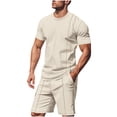 thumbnail image 2 of Weiqiqre Men's Short Sets 2 Piece Outfits Button Down Linen Shirts and Short Sets Summer Beach Outfis, 2 of 9
