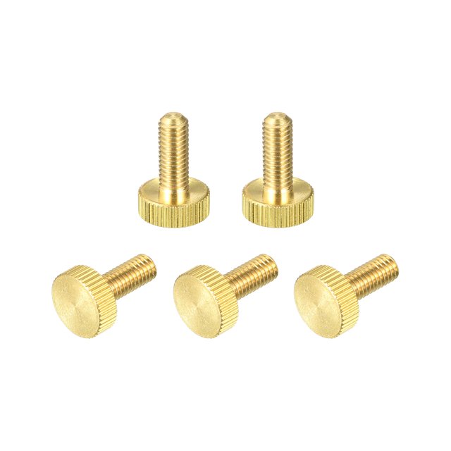 Tornillos Moleteados Planos Unique Bargains M6x16mm Latón 5uds