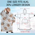 thumbnail image 4 of Oversized Wearable Blanket Hoodie,Football with Symbols Pattern Sherpa Blanket Hoodie with Super Pockets,Super Warm Fuzzy Pullover for Women & Men, 4 of 6