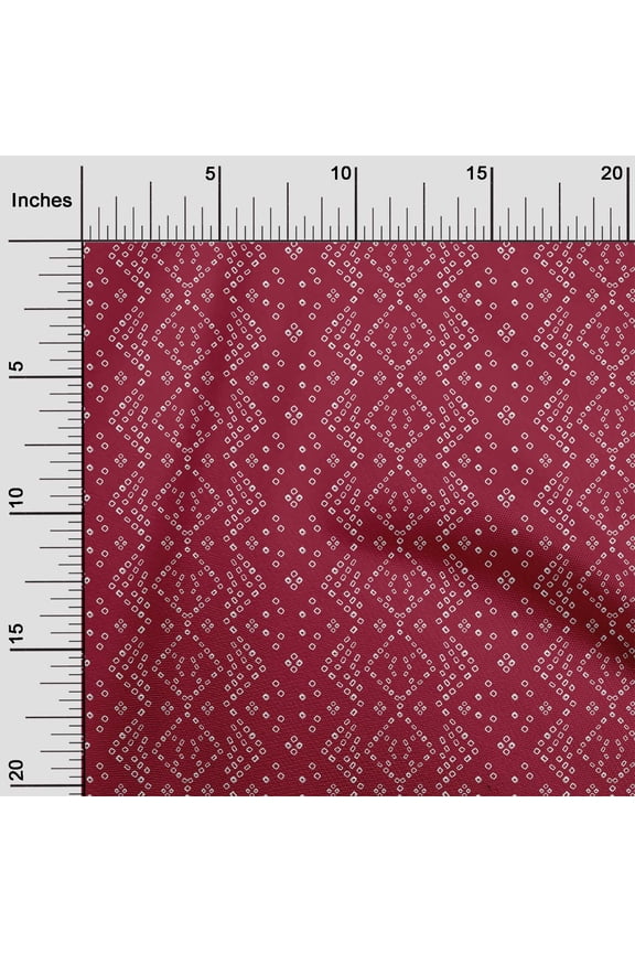 Viscose Chiffon Carmine Red Fabric Small Motif Bandhani Diy Clothing Quilting Fabric Print Fabric By Yard 42 Inch Wide