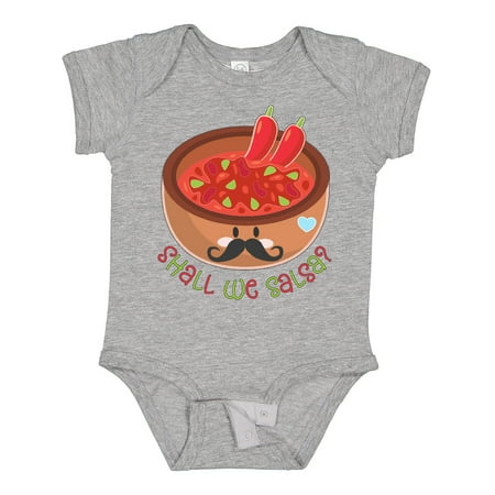 

Inktastic Shall We Salsa Bowl of Dip with Mustache Boys or Girls Baby Bodysuit