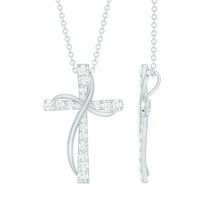Rosec Jewels Lab Grown Diamond Cross Pendant for Women (Ef-Vs Quality) - Double Cross Necklace for Christmas - Ready to Gift, 925 Sterling Silver