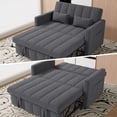 thumbnail image 1 of Hawsaiy 3-in-1 Convertible Sleeper Sofa Bed, Pull Out Loveseat Couch with 5-Level Adjustable Backrest, Metal Frame, Side Pockets & Pillows, Easy Assembly, Light Gray, 1 of 9