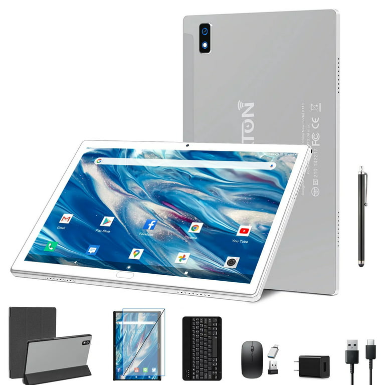 Voksen Panter sammenbrud 2-in-1 10 inch Android 11 Tablet, 4G Cellular Tablet with Keyboard, 4GB RAM  64GB Storage, 13MP Camera/1280x800/WiFi/ Bluetooth/Mouse/ Stylus, Silver -  Walmart.com