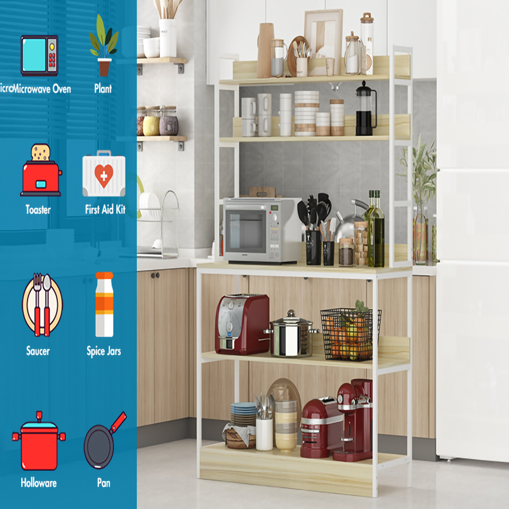 AIEGLE Free Standing Baker Racks with Utility Storage Shelf Kitchen