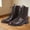 Brown-05, variant on Men's Brogue Ankle Boots Wingtip Lace-Up Round Toe Low Heel Chukka Dress Boots for Men & Women Unisex