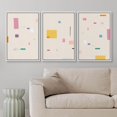 thumbnail image 2 of Wall26 Framed Prints Canvas Wall Art Set of 3 Pink & Yellow Minimalist Polygon Pattern Abstract Geometric Illustrations Decorative Bohemian Multicolor Home Wall Decora - White 16"x24"x3, 2 of 5