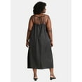 thumbnail image 2 of Terra & Sky Women's Plus Size Sleeveless Crinkle Midi Dress, Sizes 0X-5X, 2 of 4