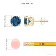 thumbnail image 2 of ANGARA Natural Vintage Style Round 3.1 ct London Blue Topaz Solitaire Stud Earrings in 14K Yellow Gold for Women (Size-7mm) | November Birthstone Jewelry for Women | London Blue Topaz Earrings, 2 of 8