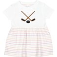 thumbnail image 3 of Inktastic Sports Hockey Sticks Girls Baby Dress, 3 of 5