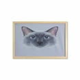 thumbnail image 1 of Animal Wall Art with Frame, Portrait Image of Thai Siamese Cat with Retro Style Lettering Art, Printed Fabric Poster for Bathroom Living Room, 35" x 23", White Sky Blue and Grey, by Ambesonne, 1 of 2