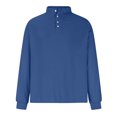 thumbnail image 1 of Camisa informal de manga larga con cuello alto y cuello en V de color sólido para hombre Pompotops oipoqjl52850, 1 of 6