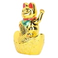 thumbnail image 1 of Agitando Lucky Fortune Cat, Lucky Cat 4 Con Pilas En Caras Sonrientes Doradas Para El Hogar, 1 of 7