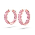 thumbnail image 3 of Pendientes de aro Swarovski Matrix con cristales rosas en oro rosa, 3 of 4