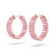 thumbnail image 3 of Pendientes de aro Swarovski Matrix con cristales rosas en oro rosa, 3 of 4