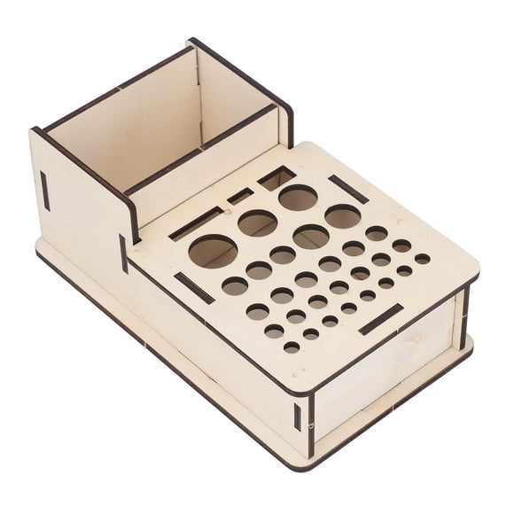 Leathers Tool Organizer, Uniform Wood Texture Leather Tools Storage Box Shelf Practical Detachable For Sanding Rods
