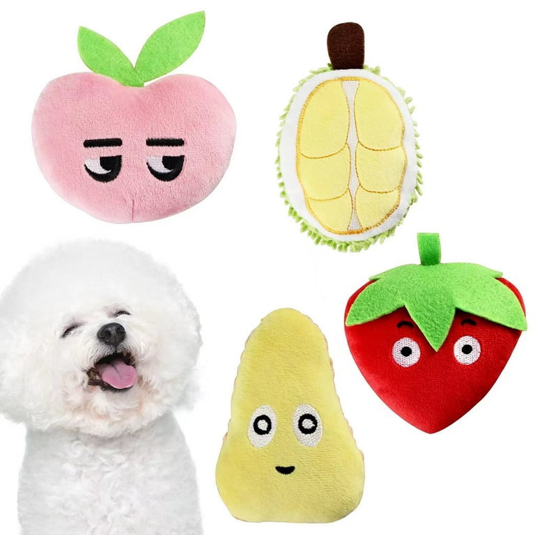 23cm Plush Vegetable Fruit Toy Kawaii Squeaky Cat Dog Toys for Puppy Small  Medium Dogs, Lovely Pet Fruit Toys Pet Toy Plush Dog Toy Safe Fetch Chew  Toys for Chewing and Teething,Christmas
