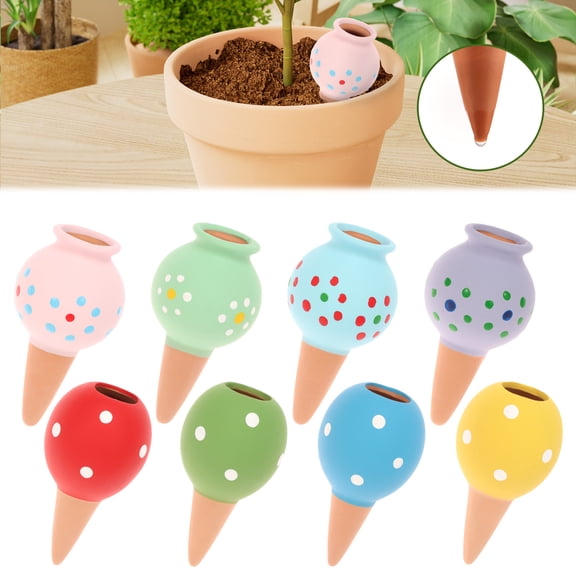 8Pcs Plant Watering Globe Excellent Drainage Self Watering Globe Spike Planter Insert for Indoor and Outdoor Plant