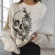 thumbnail image 5 of Sudadera con cuello Disfraz fácil Atlético Ropa suelta Suéteres casuales Camisas divertidas Tops Sudaderas con capucha para Halloween - Media Cara XL Khaki media cara xl Yinane Sudaderas, 5 of 5
