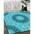 thumbnail image 3 of Ahgly Company Machine Washable Indoor Rectangle Transitional Dark Turquoise Green Area Rugs, 5' x 7', 3 of 7