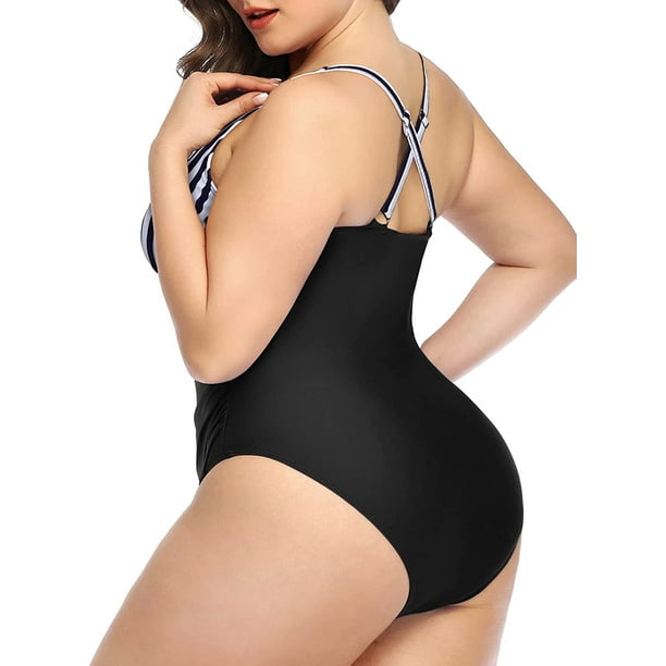 Yonique Women Plus Size One Piece Swimsuits Tummy Control Bathing
