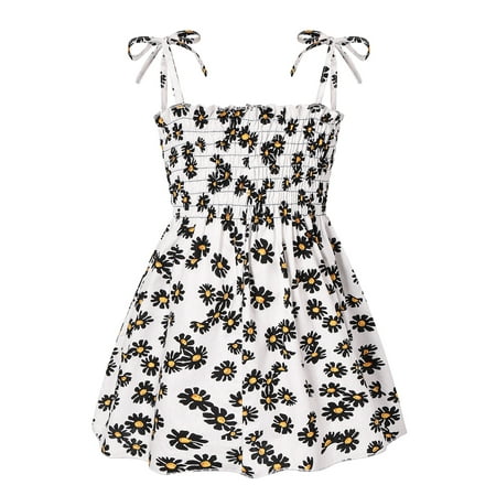 

Mxiqqpltky Toddler Kids Baby Girl Summer Dress Clothes Floral Ruffle Strap Dresses Backless Princess Sundress