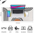 thumbnail image 5 of Long Mouse Pads for Desk,Orange Boho Geometric and Plant Pattern Desk Mats on Top Of Desks, Desk Mouse Pad Extra Large with 3mm Non-Slip Base and Stitched Edge for Gaming,Office,Work,Home 35.4"x15.7", 5 of 6